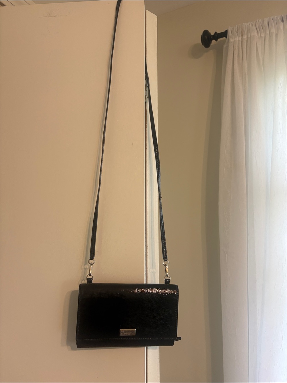 kate spade Black Patent Crossbody with Logo Plaque - Picture 3 of 3